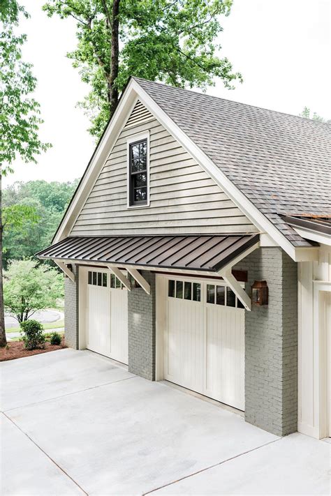 wood awning over garage door